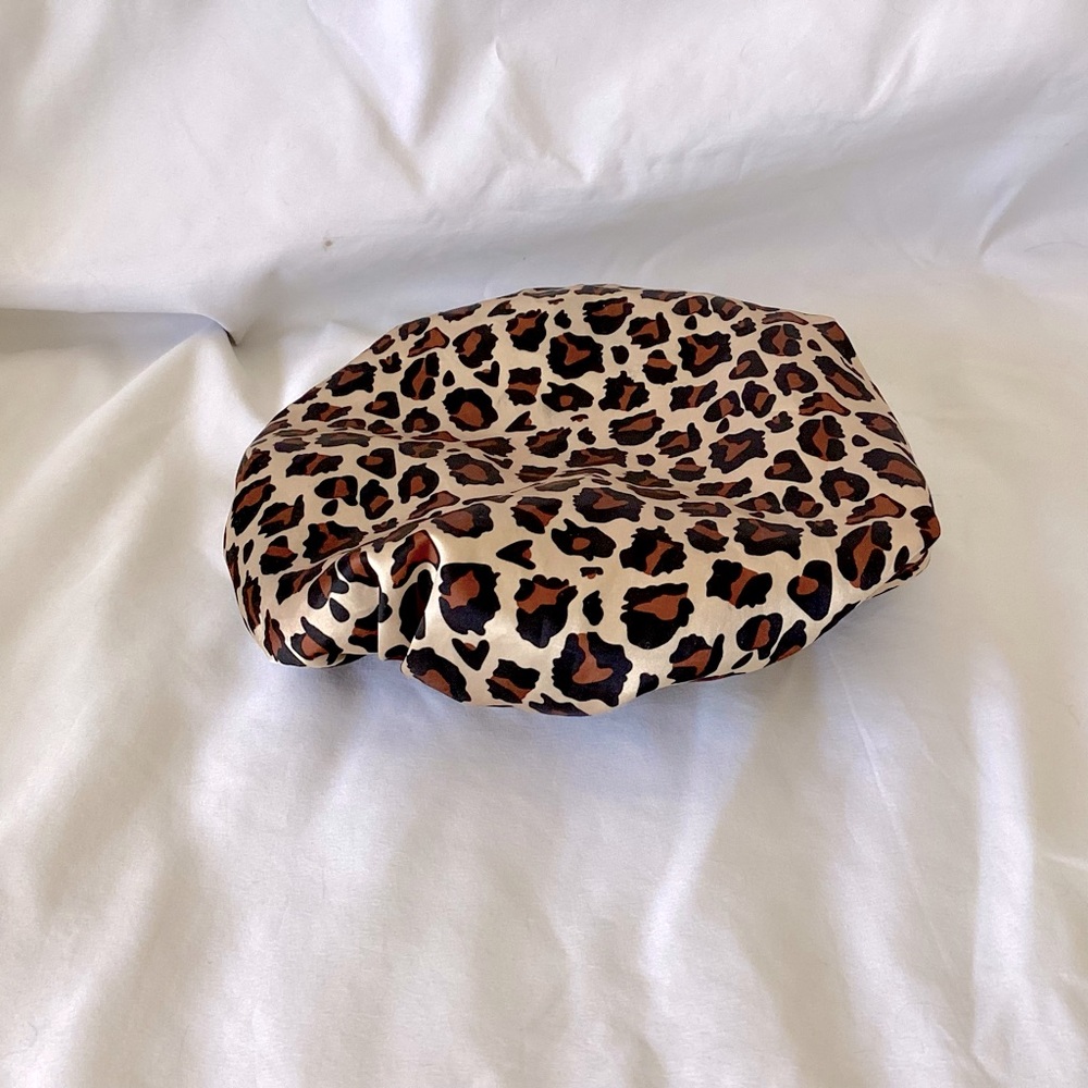 Leopard Print Satin Bonnet